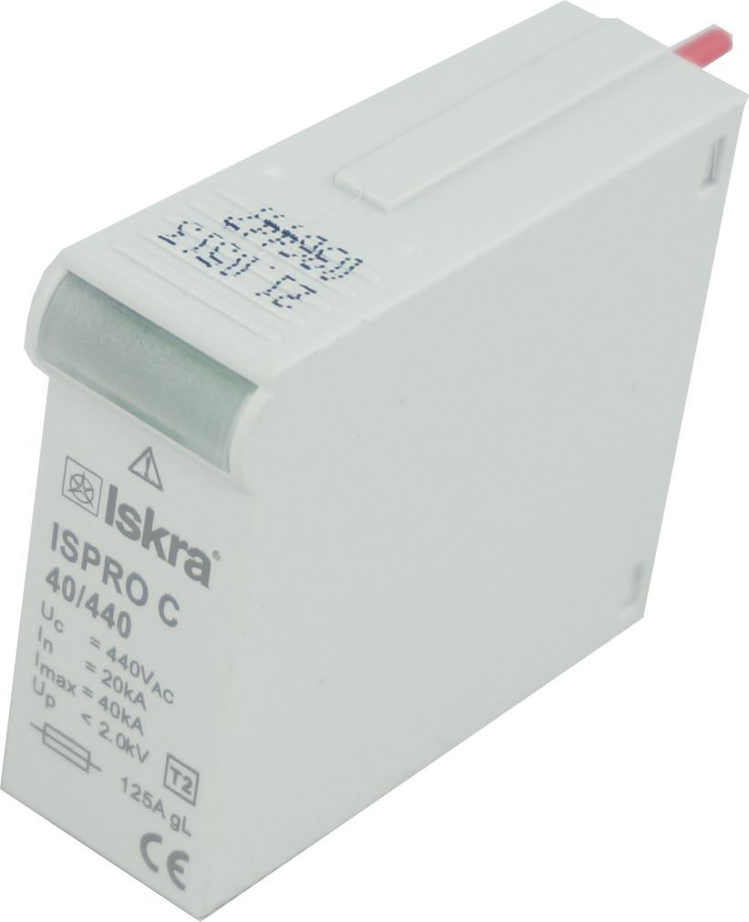 Module ISPRO C 40/275, Replacement Cartridge for Surge Protection Device (SPD) 1 Pole 40kA, 275VAC, Class II / Type 2 / C Module ISPRO C 40/275, Replacement Cartridge for Surge Protection Device (SPD) 1 Pole 40kA, 275VAC, Class II / Type 2 / C